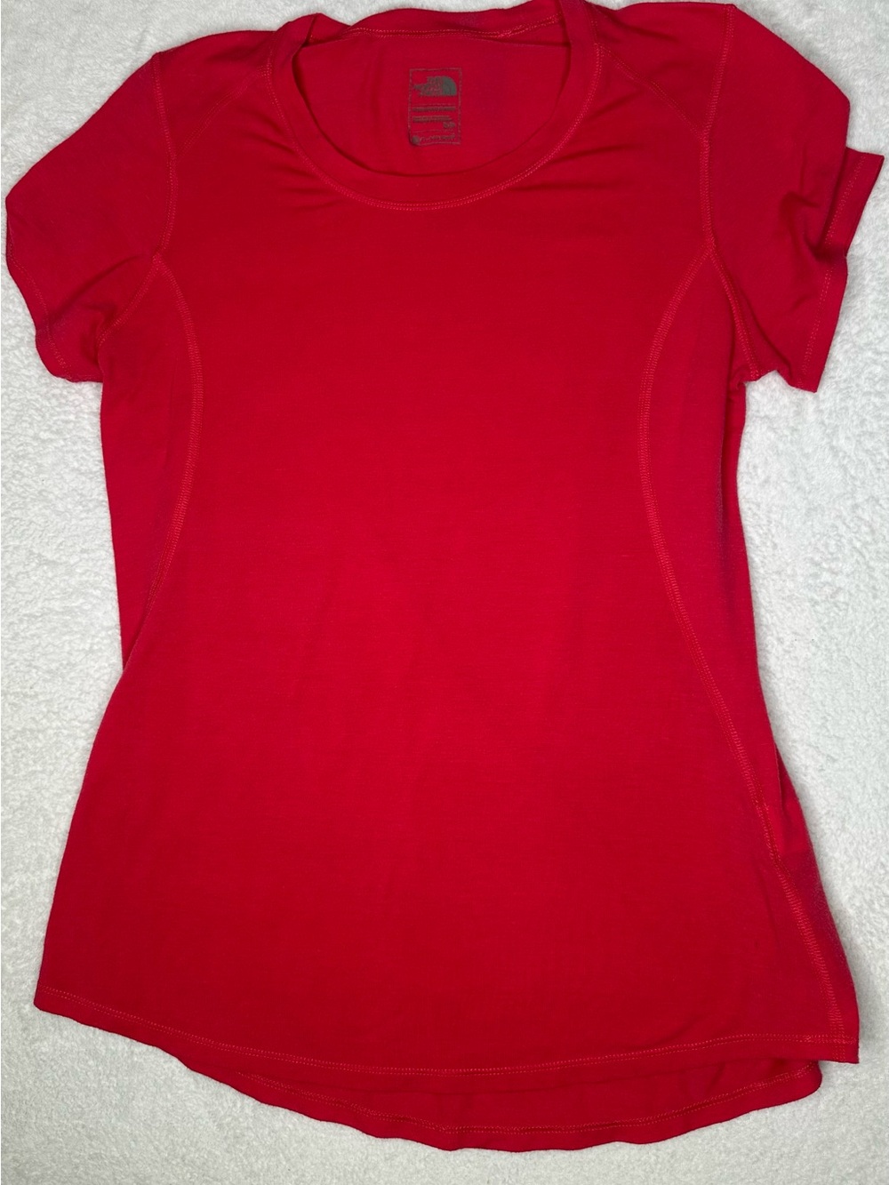 The North Face Women’s S/P FlashDry Red Athletic Running Shirt Short Sleeve
